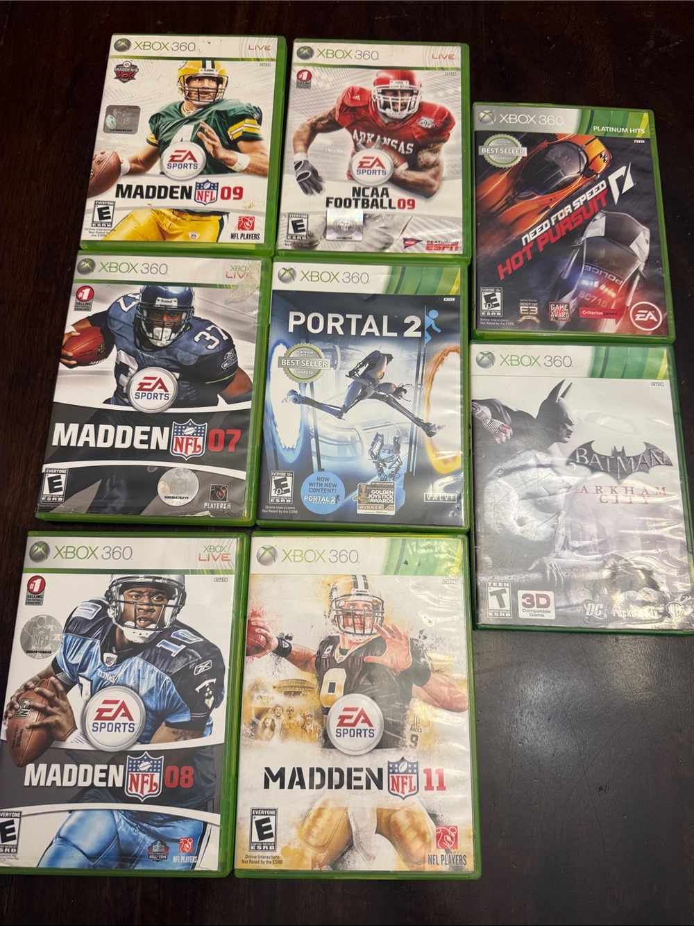 Xbox 360 Game Lot - Madden NFL, Portal 2, Need for Speed, Batman etc (8 games)
